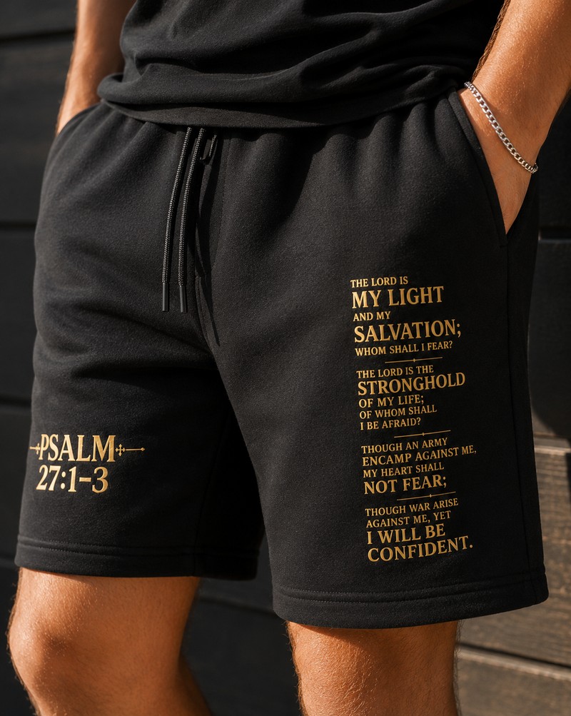 Psalms 27 1-3 Fleece Shorts