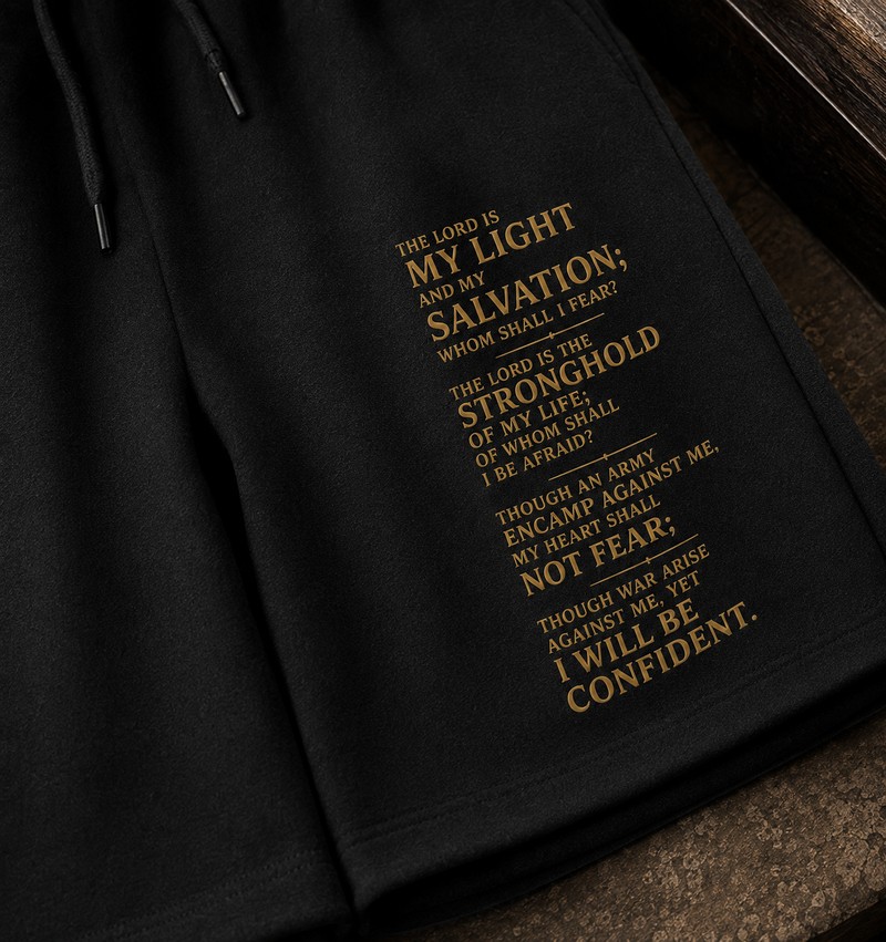 Psalms 27 1-3 Fleece Shorts — image 3